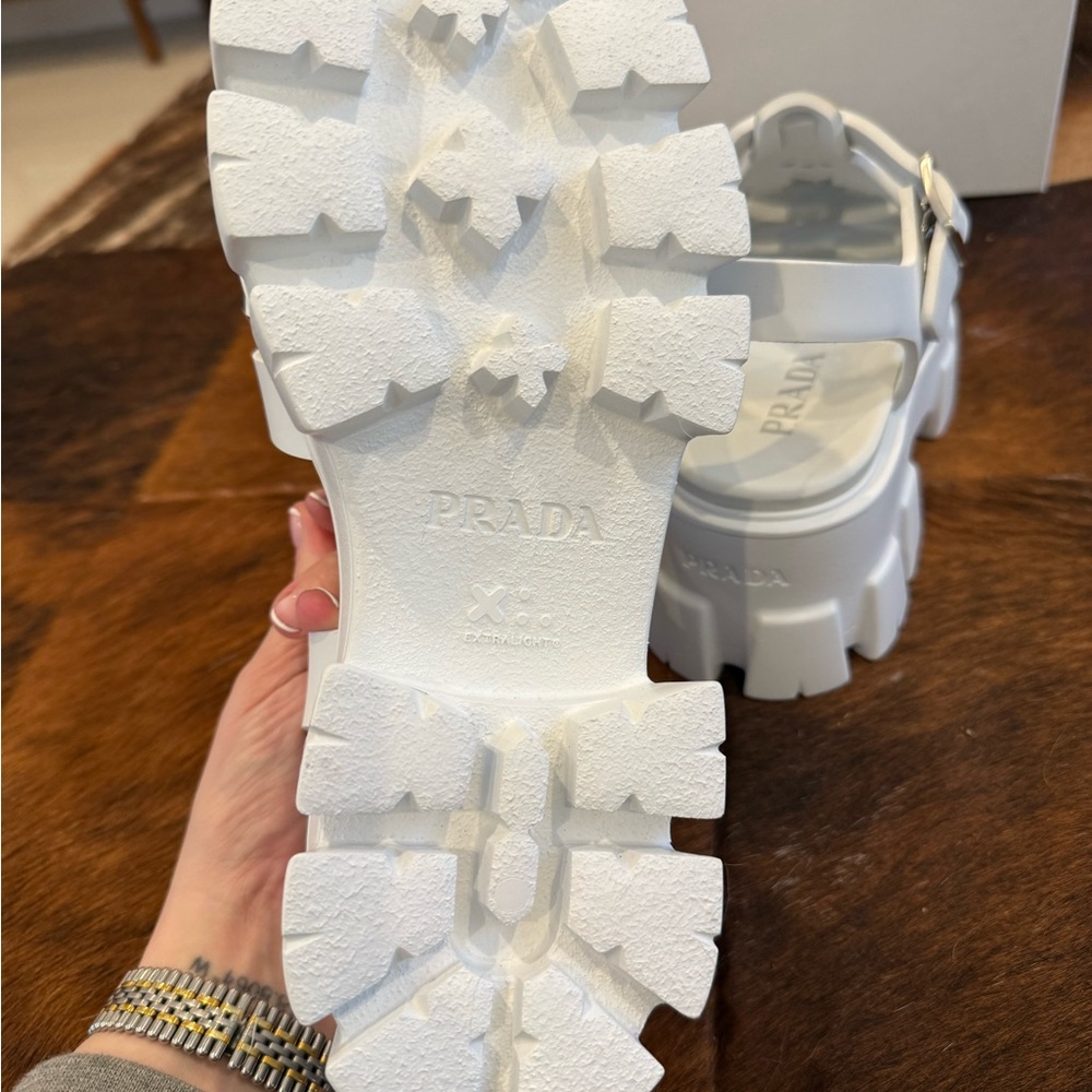 New in Box Prada Monolith Rubber Sandals - White - Picture 8 of 9